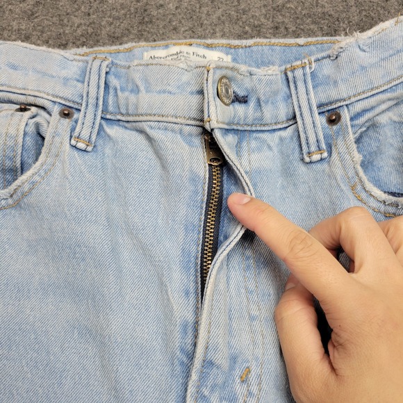 Abercrombie Fitch Jeans Womens 27/4 Blue Ultra High Rise The Kick Flare Y2K - Picture 8 of 14